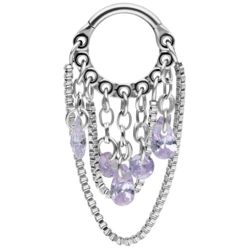 Crystal Snakechain Clicker - Lävistysrengas