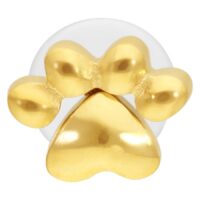 Kultainen labret tassu-kuviolla valkoisella taustalla