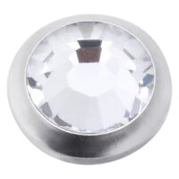 Silberner Titan Piercingaufsatz mit klarem Kristall, 4,0 mm