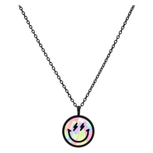 Smiley - kaulakoru - Musta metalli
