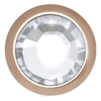 Kristallklarer Titan Roségold Aufsatz 5,0 mm Runder Piercingaufsatz aus Titan in Roségold mit kristallklarem Stein, 5,0 mm