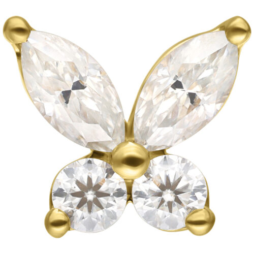 14K Perfect Fit Moissanit Butterfly Attachment