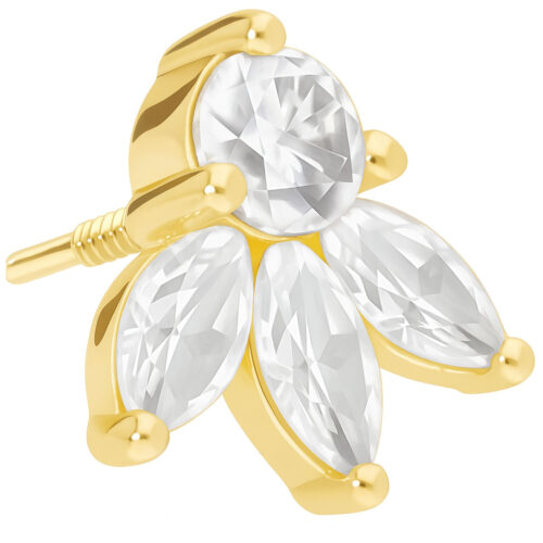 14K Perfect Fit Moissanit Lotus - Kultainen koristeosa