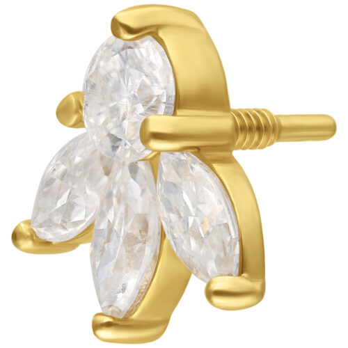 14K Perfect Fit Moissanit Lotus - Kultainen koristeosa