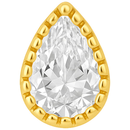 14K Perfect Fit Moissanit Drop - Kultainen koristeosa