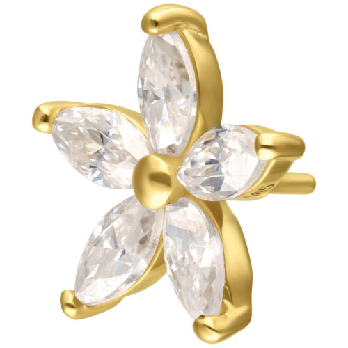 14K Perfect Fit Moissanit Flower - Kultainen koristeosa
