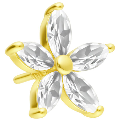 14K Perfect Fit Moissanit Flower - Kultainen koristeosa