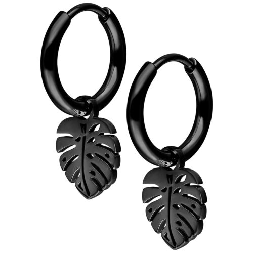 Mini Monstera - korvarenkaat (pari) - Musta metalli