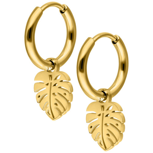 Mini Monstera - korvarenkaat (pari) - Kultainen metalli