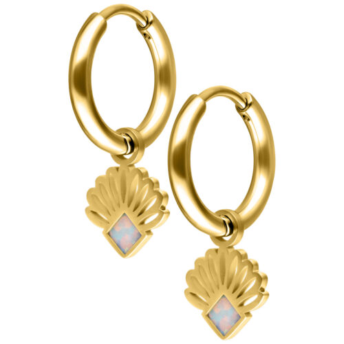 Mini Opal Fan Hoops Pair - Kultainen metalli