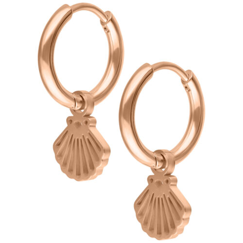 Mini Shell Hoops Pair - Ruusukultainen metalli