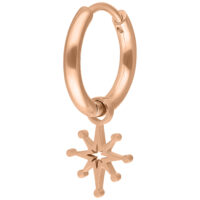 Roségoldener Mini Polar Star Hoop Ohrring auf weißem Hintergrund