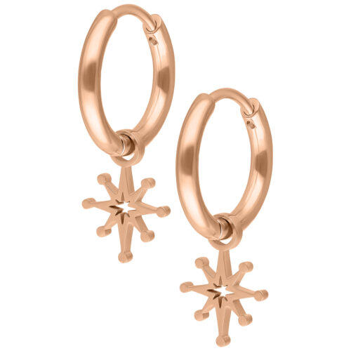 Mini Polar Star Hoops Pair - Ruusukultainen metalli