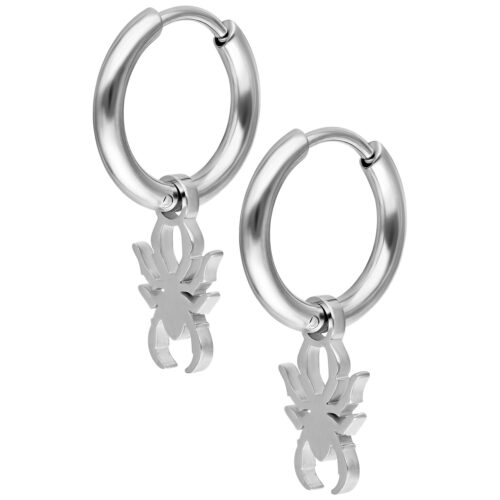 Mini Spider Hoops Pair - Hopeinen metalli