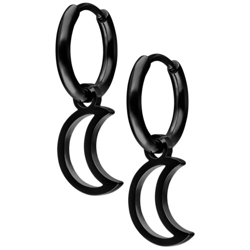 Mini Moon Hoops Pair - Musta metalli