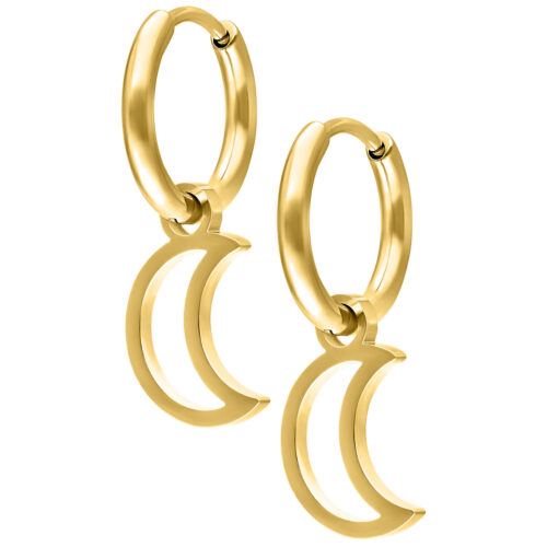 Mini Moon Hoops Pair - Kultainen metalli