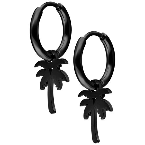 Mini Palm Hoops Pair - Musta metalli