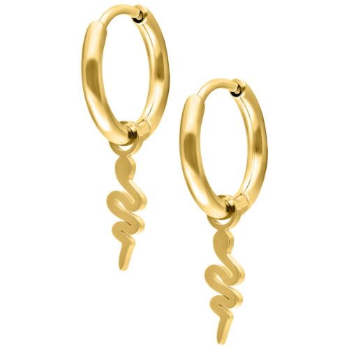 Mini Snake Hoops Pair - Kultainen metalli