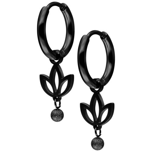 Mini Lotus Hoops Pair - Musta metalli