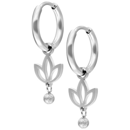 Mini Lotus Hoops Pair