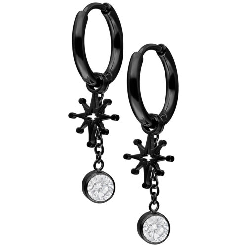 Mini Shootingstar Hoops Pair - Musta metalli