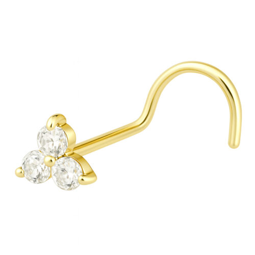18K Moissanit Trinity - Kultainen nenäkoru