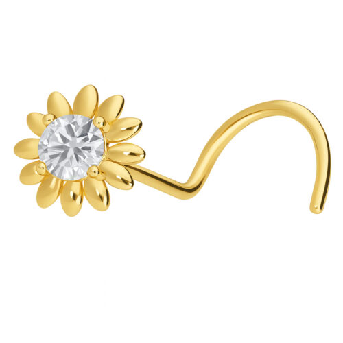 18K Moissanit Sunflower - Kultainen nenäkoru