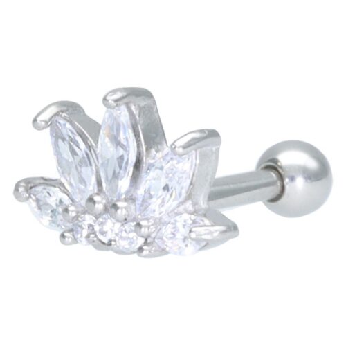 Lotus Flower Barbell - Hopeinen metalli