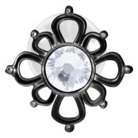 Musta labret orientaalisella designilla ja kirkkaalla kristallilla valkoisella taustalla