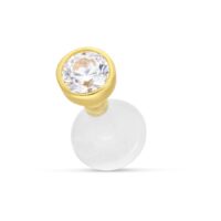 18k Gold Crystal Push-Fit Labret 18k Gold Crystal Push-Fit Labret