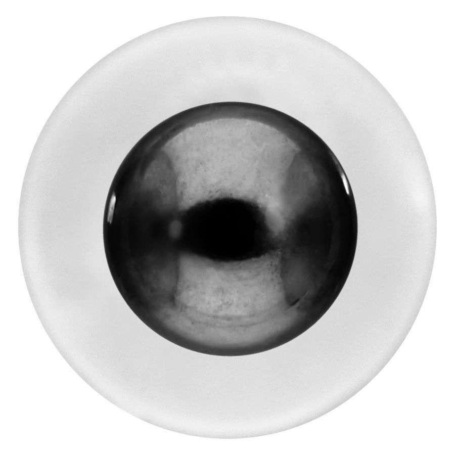 Musta labret pallopäällä valkoisella taustalla