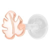 Ruusu-kultainen Monstera Labret Push-Fit valkoisella taustalla