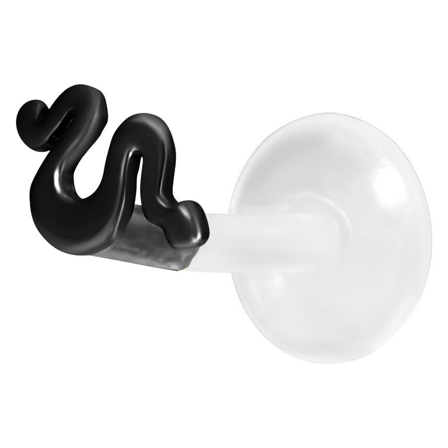 Musta Snake Labret Bioplastista Push-Fitillä valkoisella taustalla