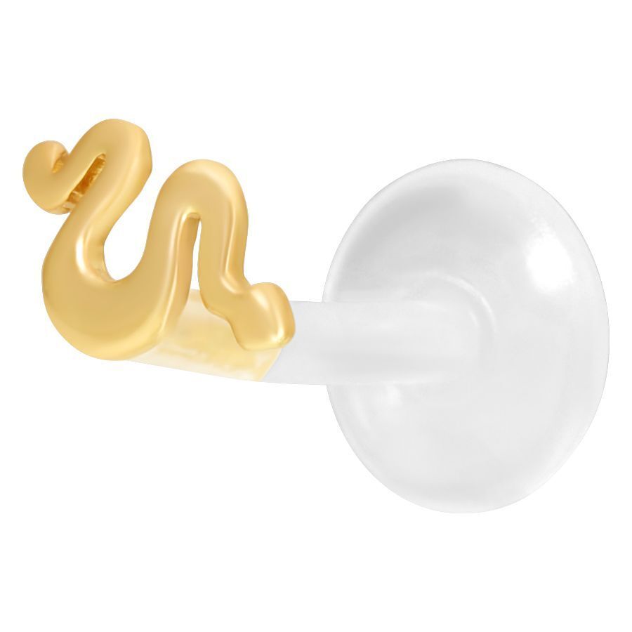 Kultainen Snake Push-Fit Labret valkoisella taustalla