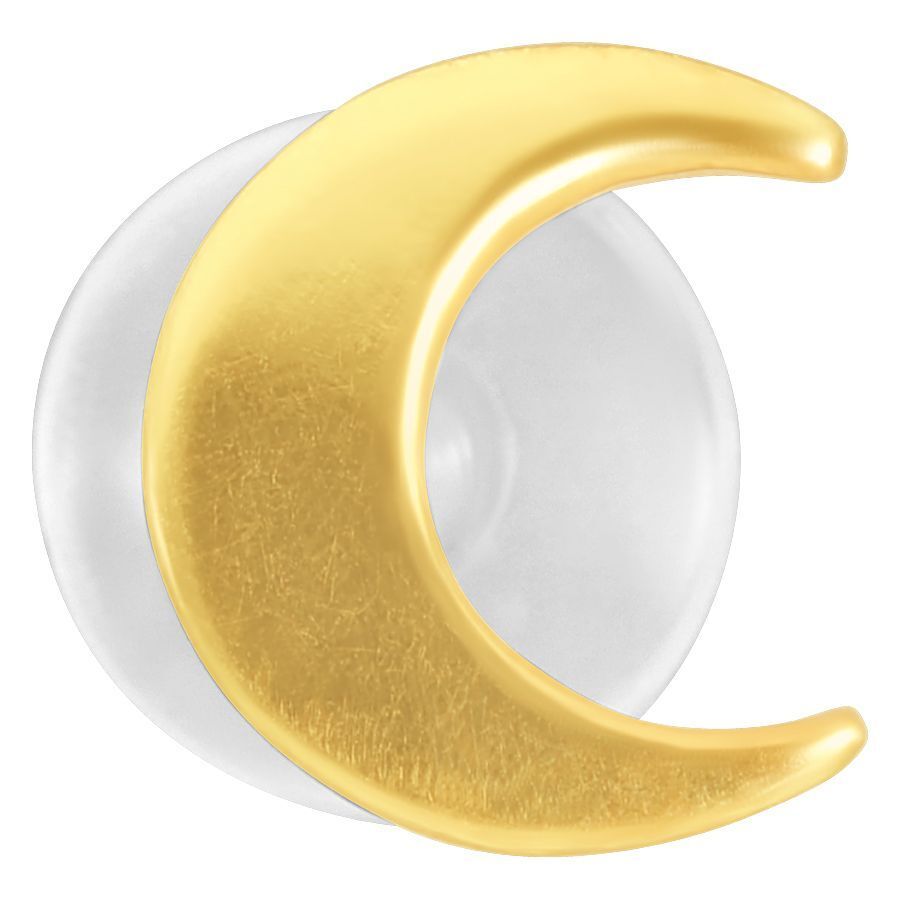Kultainen Moon Push-Fit Labret Kultainen labret kuunsirpin muodossa valkoisella taustalla
