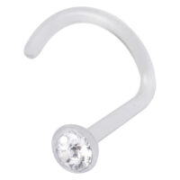 Kristallklarer Nasenstecker aus Bioplast mit 2,5 mm Kugel