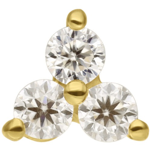 14K Gold Push-Fit Moissanit Trinity Attachment
