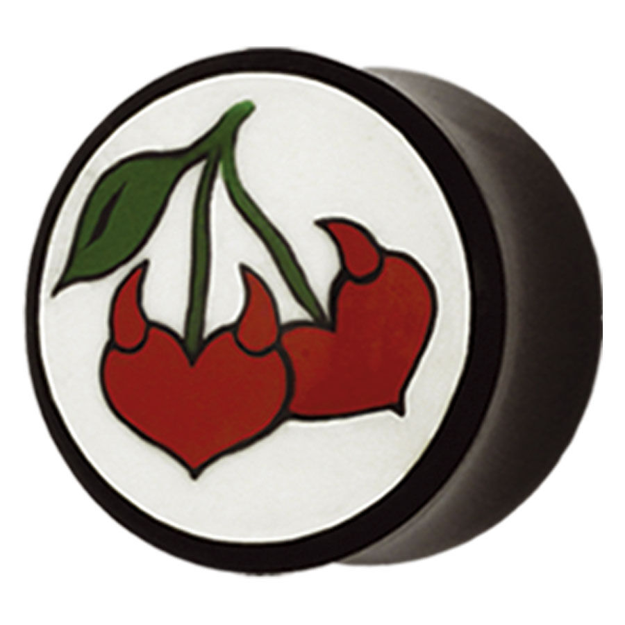Buffalo Horn Cherry Devil Hearts Plug Buffalo Horn Cherry Devil Hearts Plug