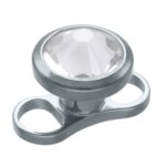 Jewelled Anchor with 2 holes 1.6 - microdermal ankkuri