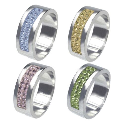 2 Lines Crystal Ring