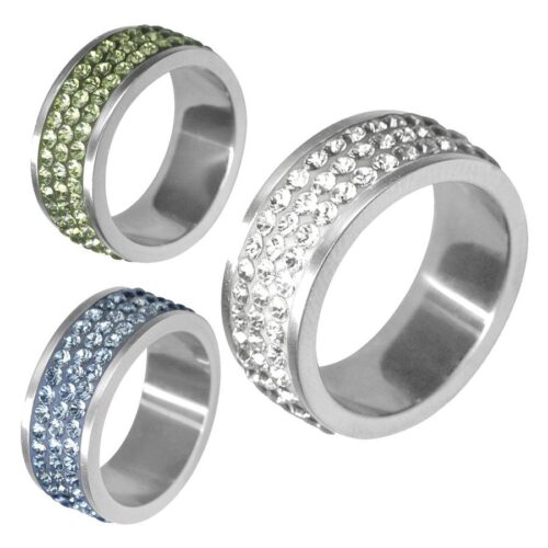 3 Lines Crystal Ring