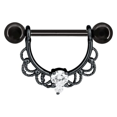 Fairytale Nipple Barbell - Musta metalli