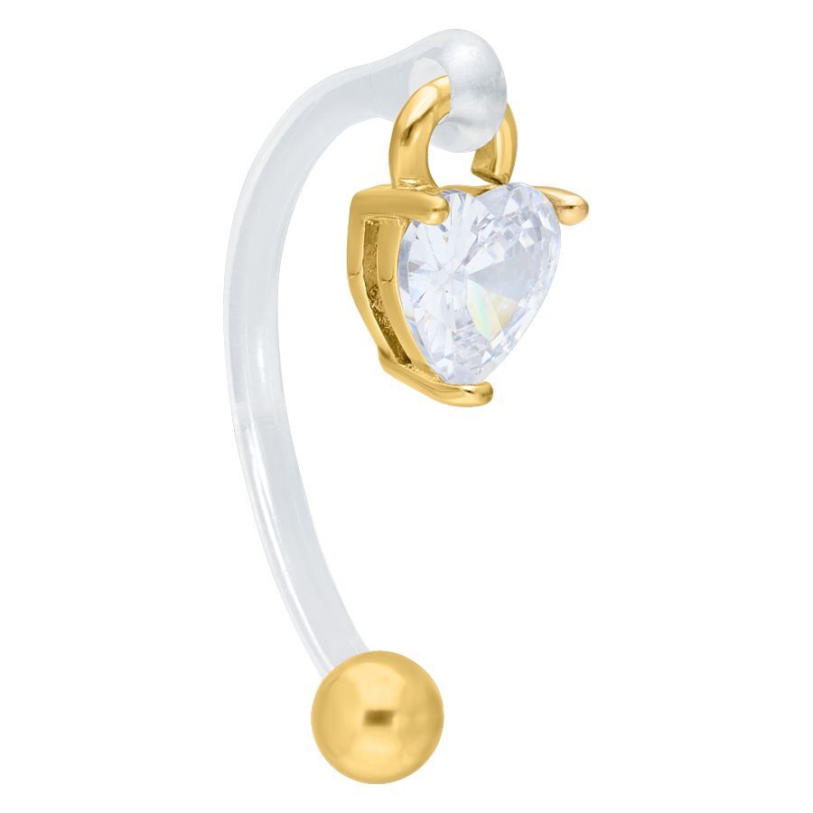 Kultainen intiimi Bananabell kirkkaalla sydänriipuksella valkoisella taustalla