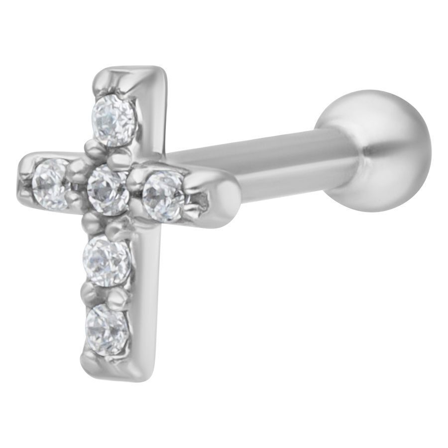 Jewelled Cross Earbarbell Jewelled Cross Earbarbell