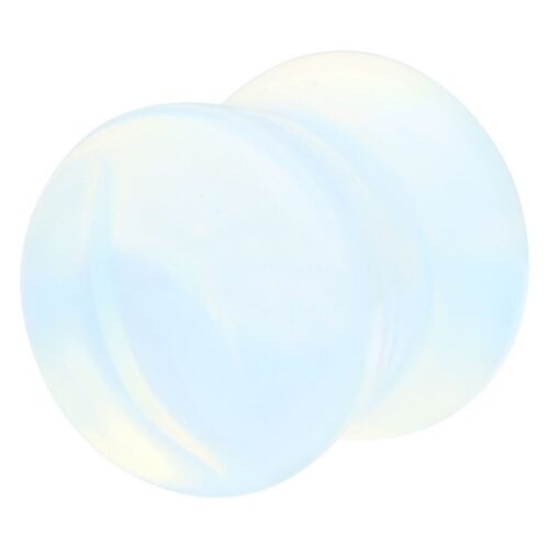 Opalivalkoinen kiviplugi Wildcatilta, koko 6,0 mm, valkoisella taustalla