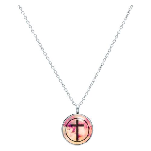 Cross Black Pink Kette