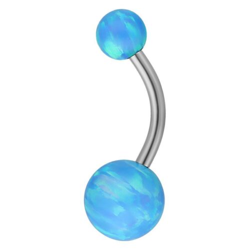 Vaaleansininen Double Synthetic Opal Bananabell valkoisella taustalla