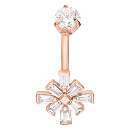 Napakoru ruusukullasta kirkkailla kristalleilla, 8 mm pituus