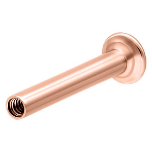 Ruusukultainen Mini Titan Tanko 1,2 mm paksuus, 5 mm pituus valkoisella taustalla