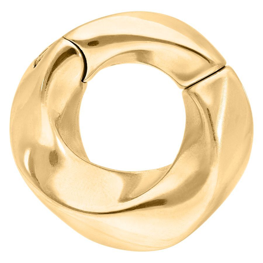 Kultaiset Twisted korvapainot kirurginteräksestä 316L valkoisella taustalla